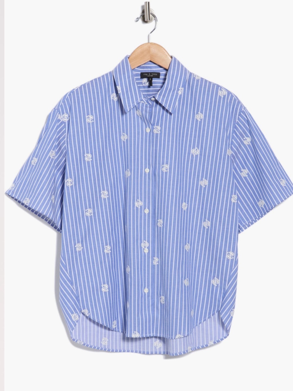 NWT Rag & bone size M Ella oversize embroidered short sleeve shirt